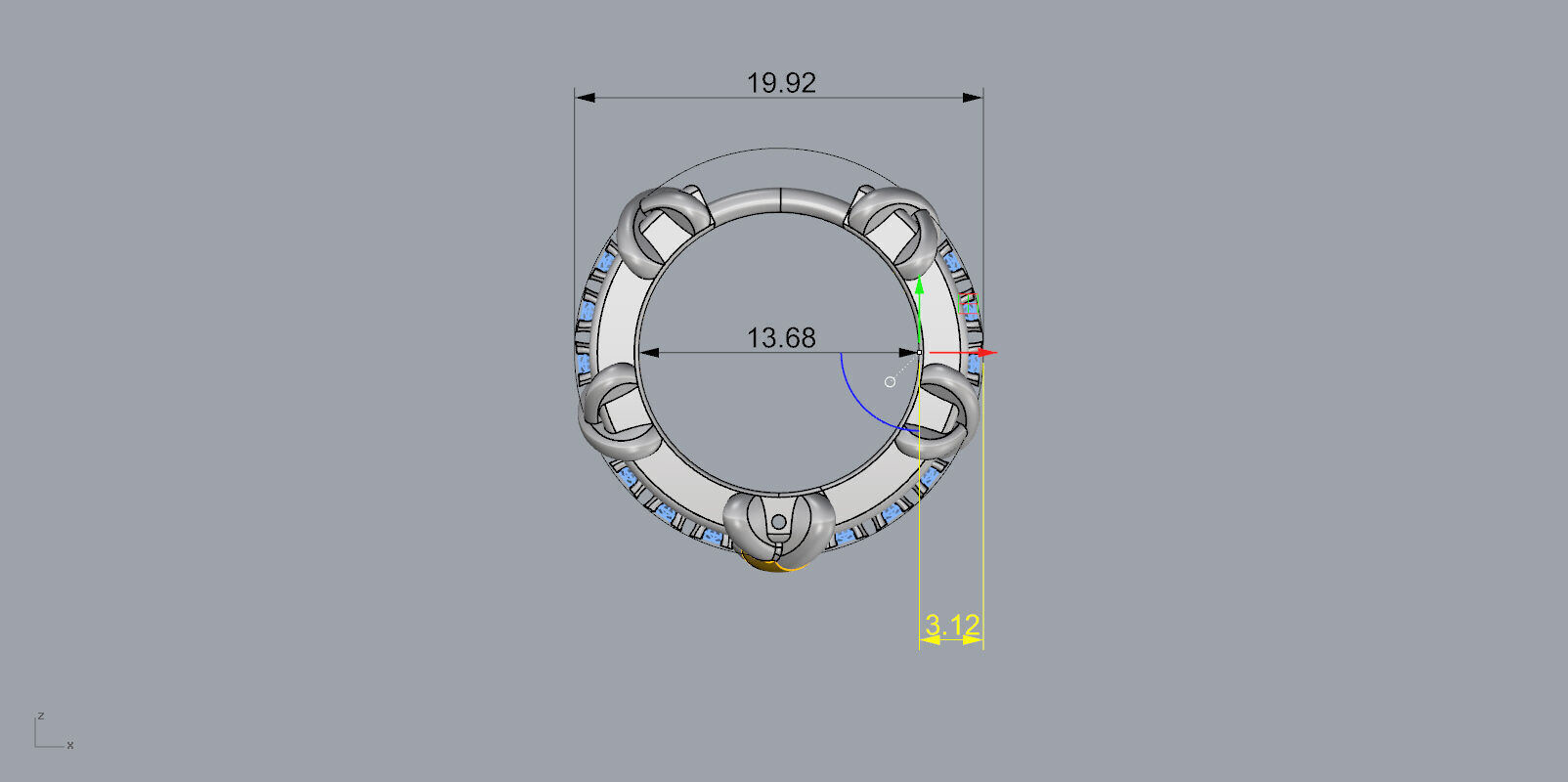 Sixteen Stone Hoop Earring 3D print model_12