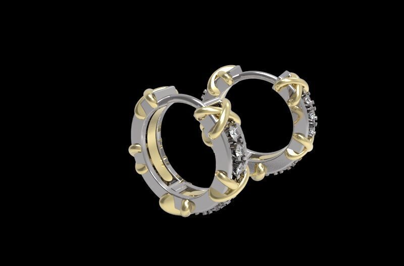 Sixteen Stone Hoop Earring 3D print model_11