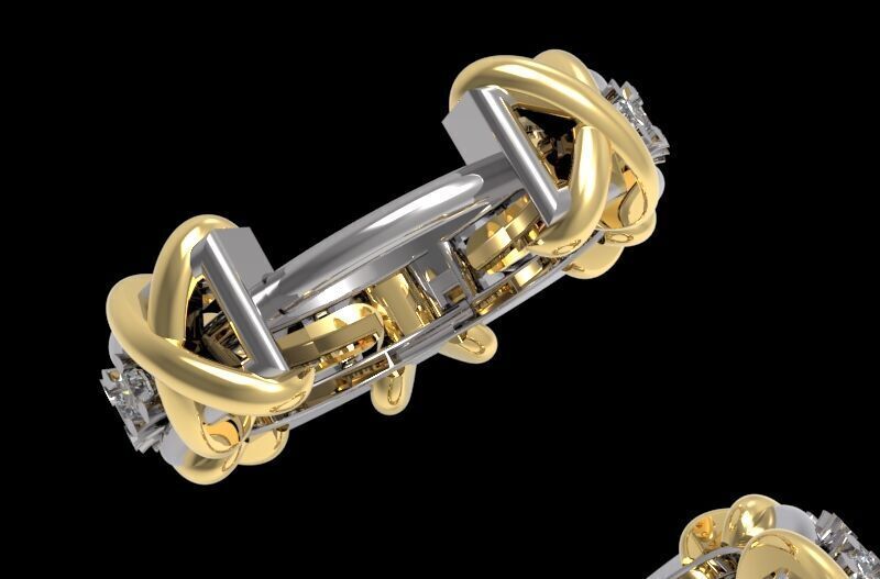 Sixteen Stone Hoop Earring 3D print model_10