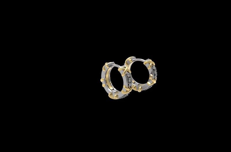 Sixteen Stone Hoop Earring 3D print model_7