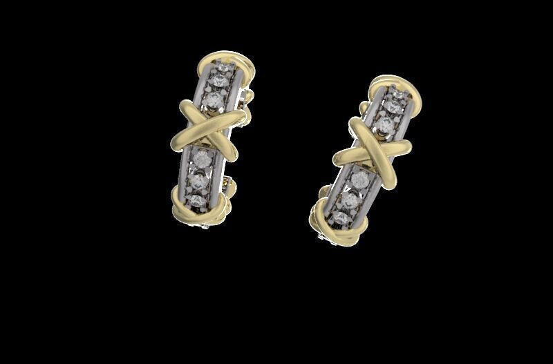 Sixteen Stone Hoop Earring 3D print model_2