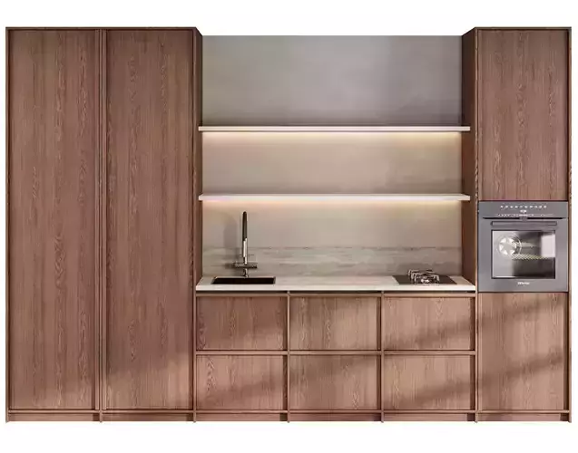 Japandi Kitchen Set Minimal Wooden Design