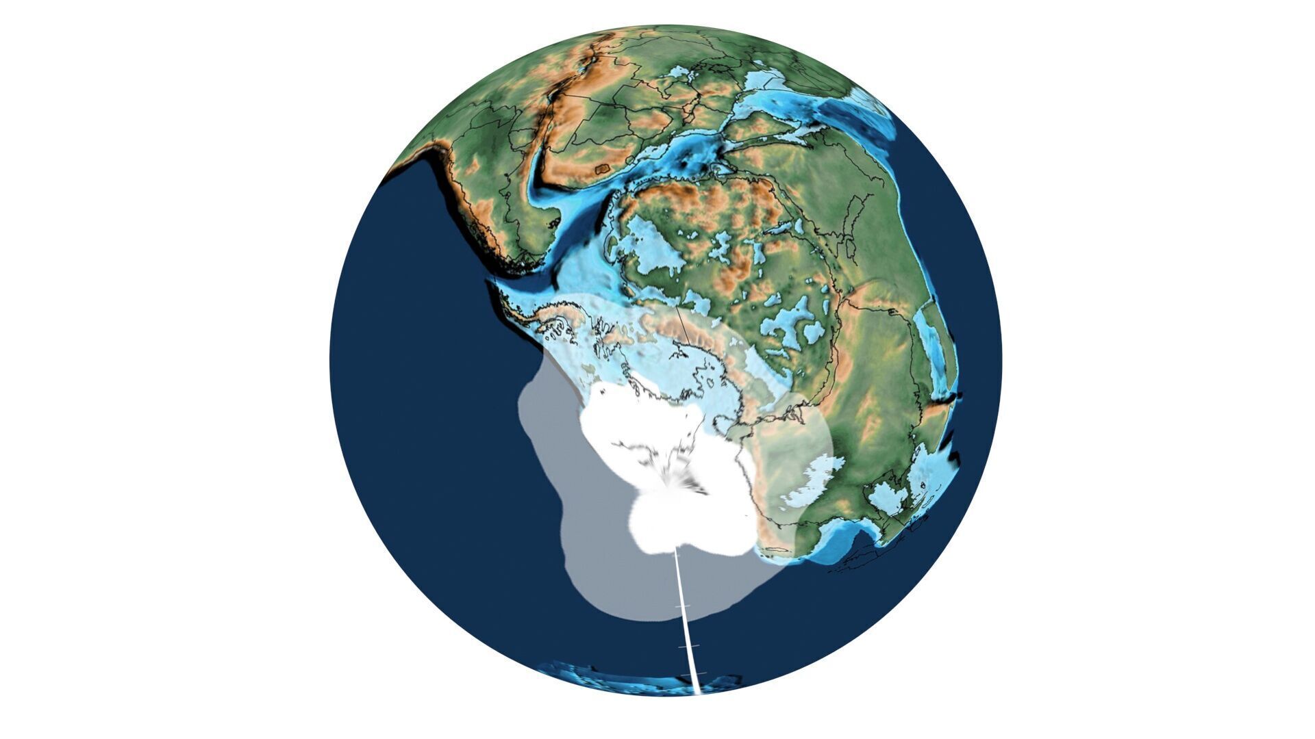 Cretaceous 120MA Earth 3D model_3
