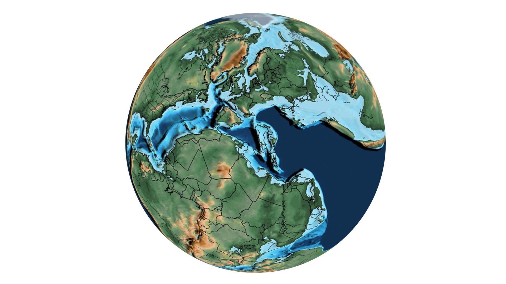 Cretaceous 120MA Earth 3D model_1