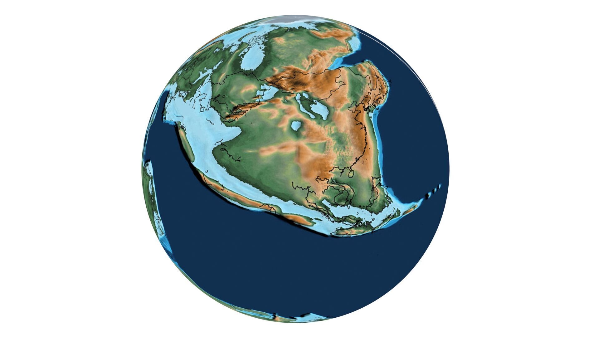 Cretaceous 120MA Earth 3D model_2