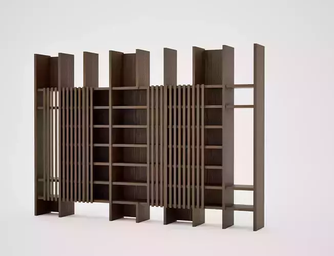 Bookcase Shelf 3D Model 3D model