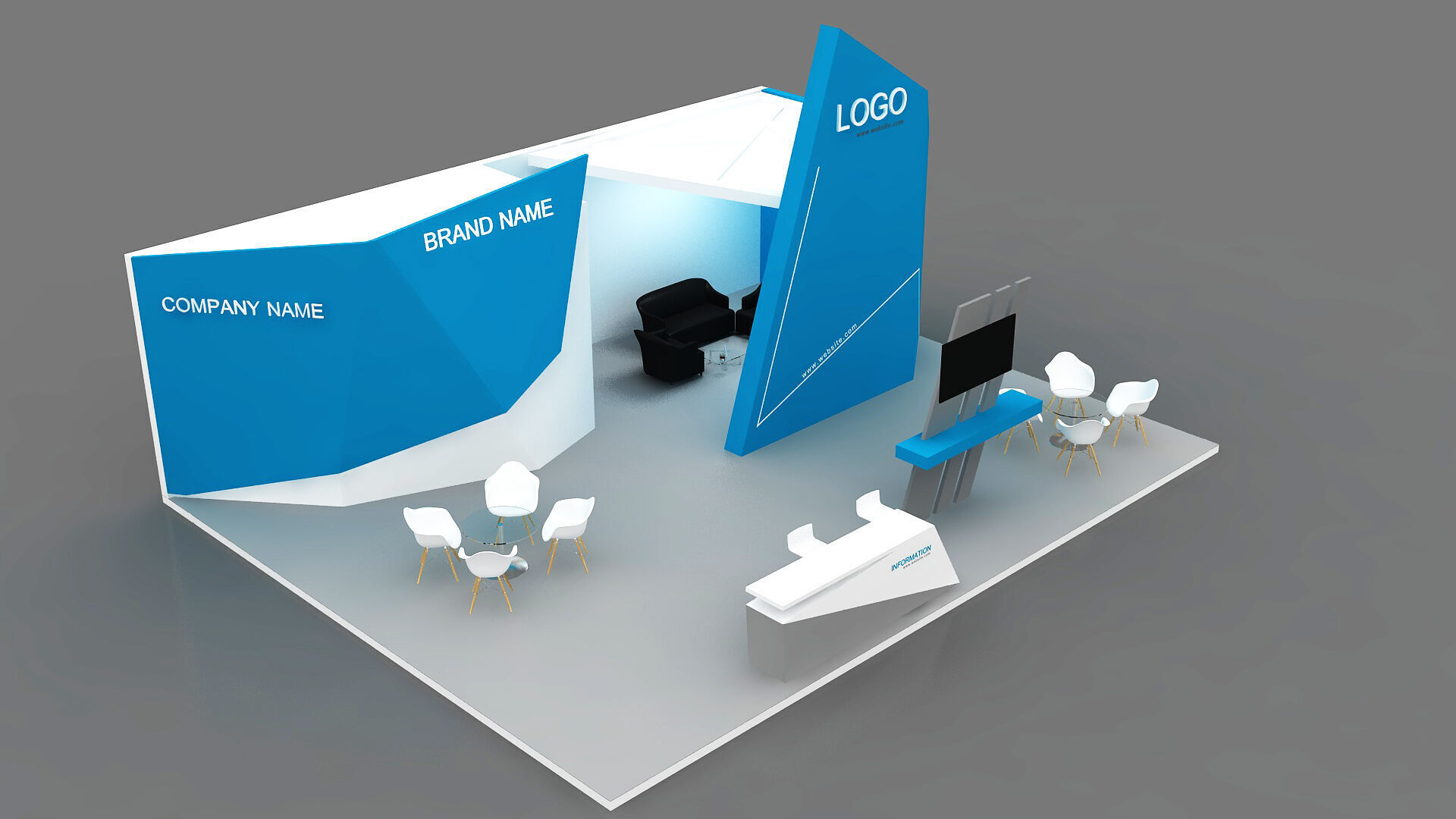 3D exhibition Booth 3D model_3