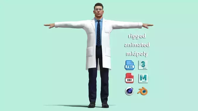 T-Pose Rigged Doctor