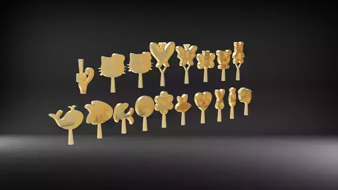 Childrens Jewelry Dangling  Charms Collection Enamel 3D print model