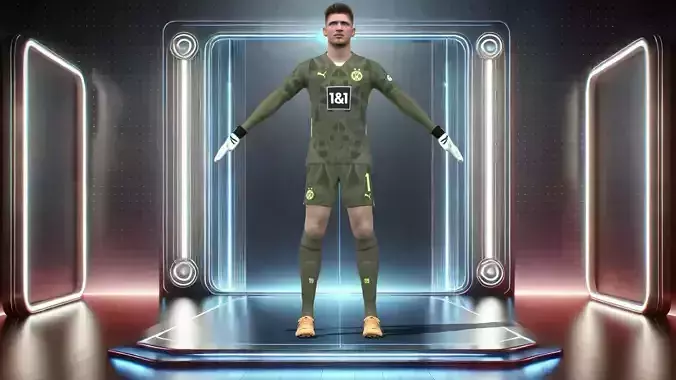 3D Rigged Gregor Kobel Dortmund 2025 Low-poly 3D model