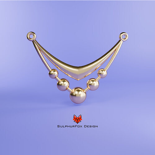 Pendant Triangle element with 5 Half Spheres 3D print model