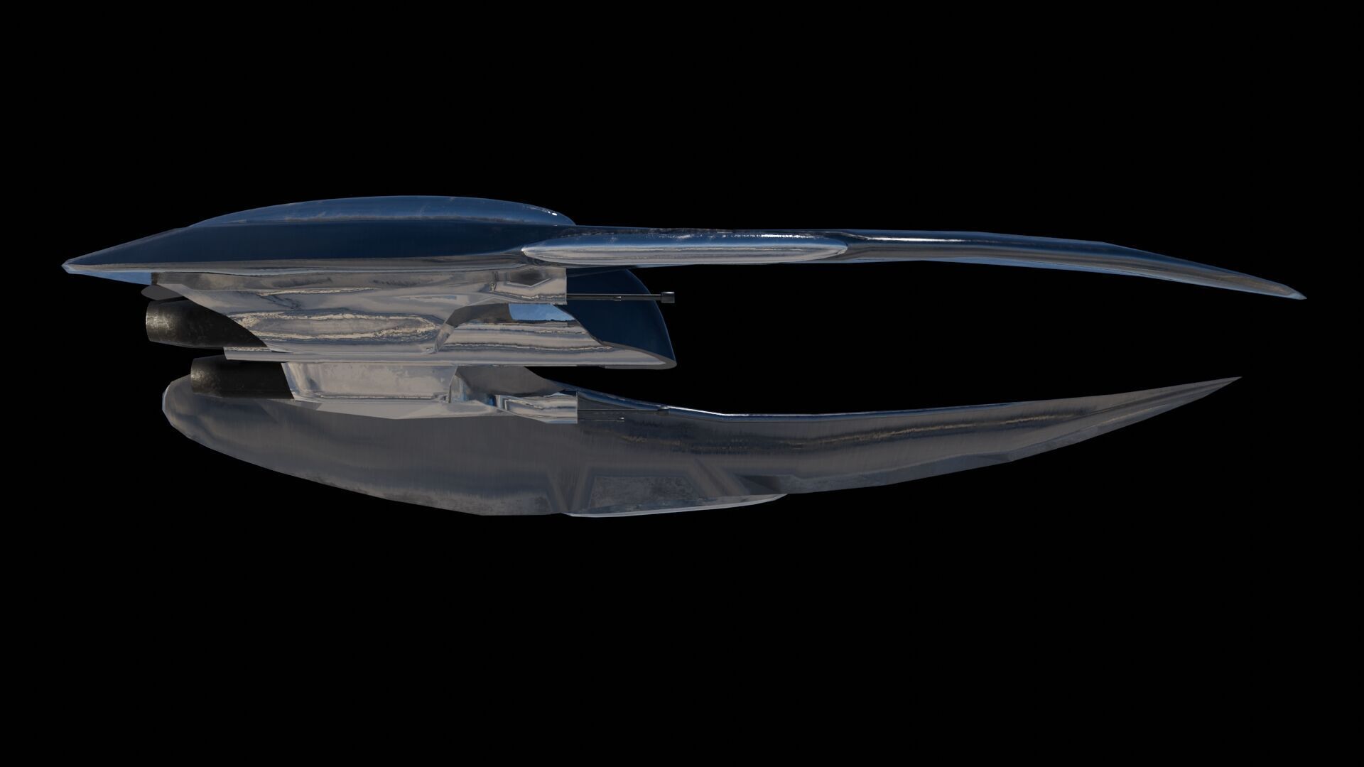 Spaceship 3D model Low-poly 3D model_6