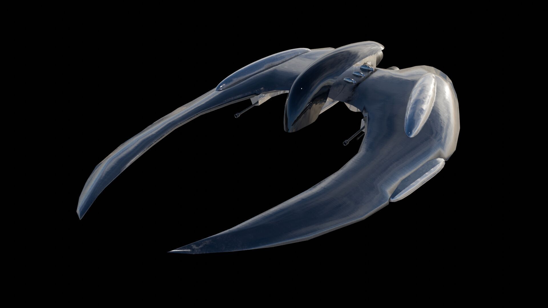 Spaceship 3D model Low-poly 3D model_19