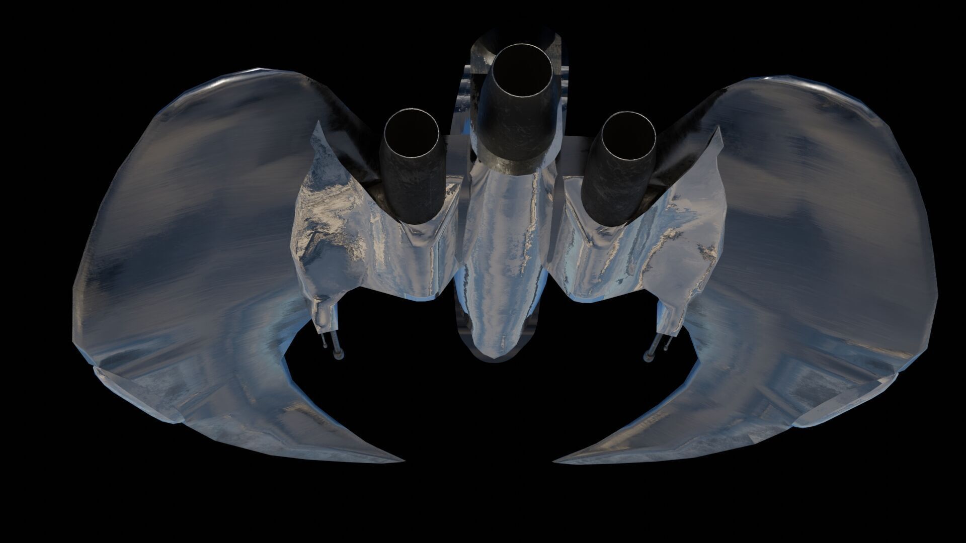 Spaceship 3D model Low-poly 3D model_11