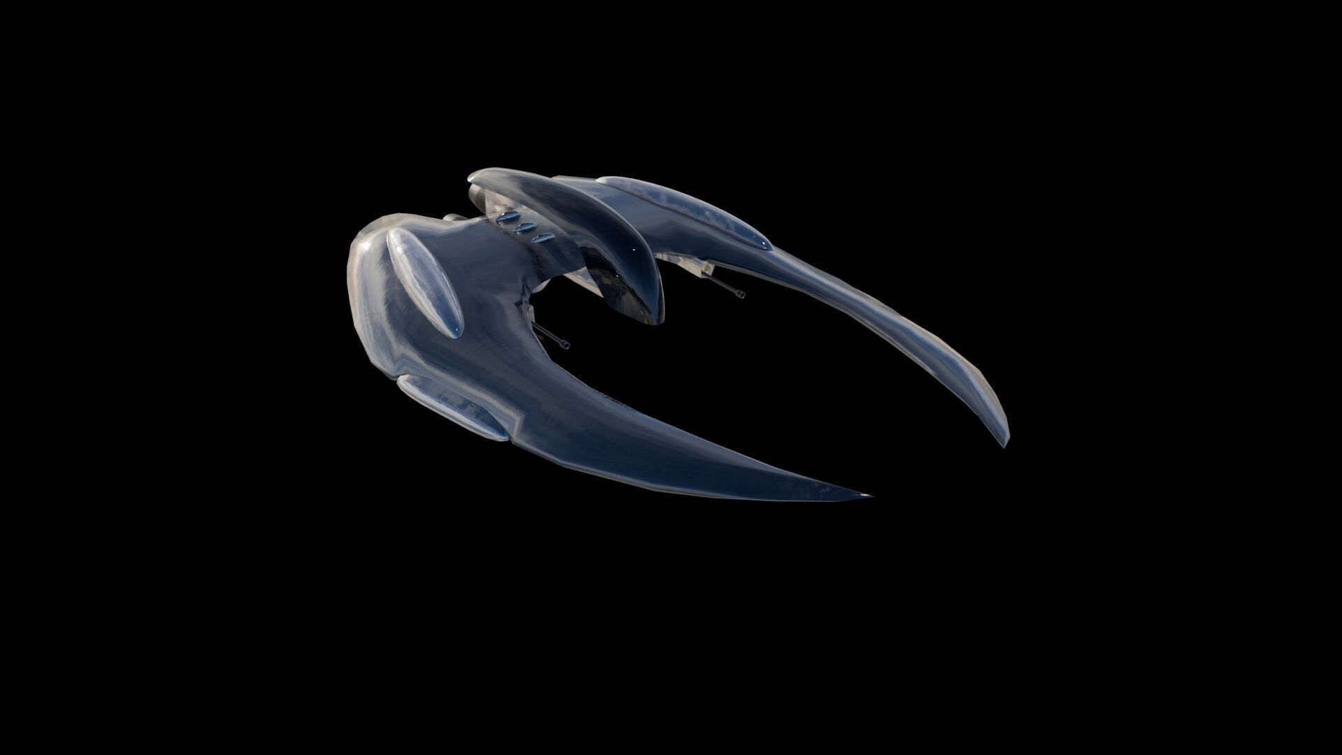 Spaceship 3D model Low-poly 3D model_1