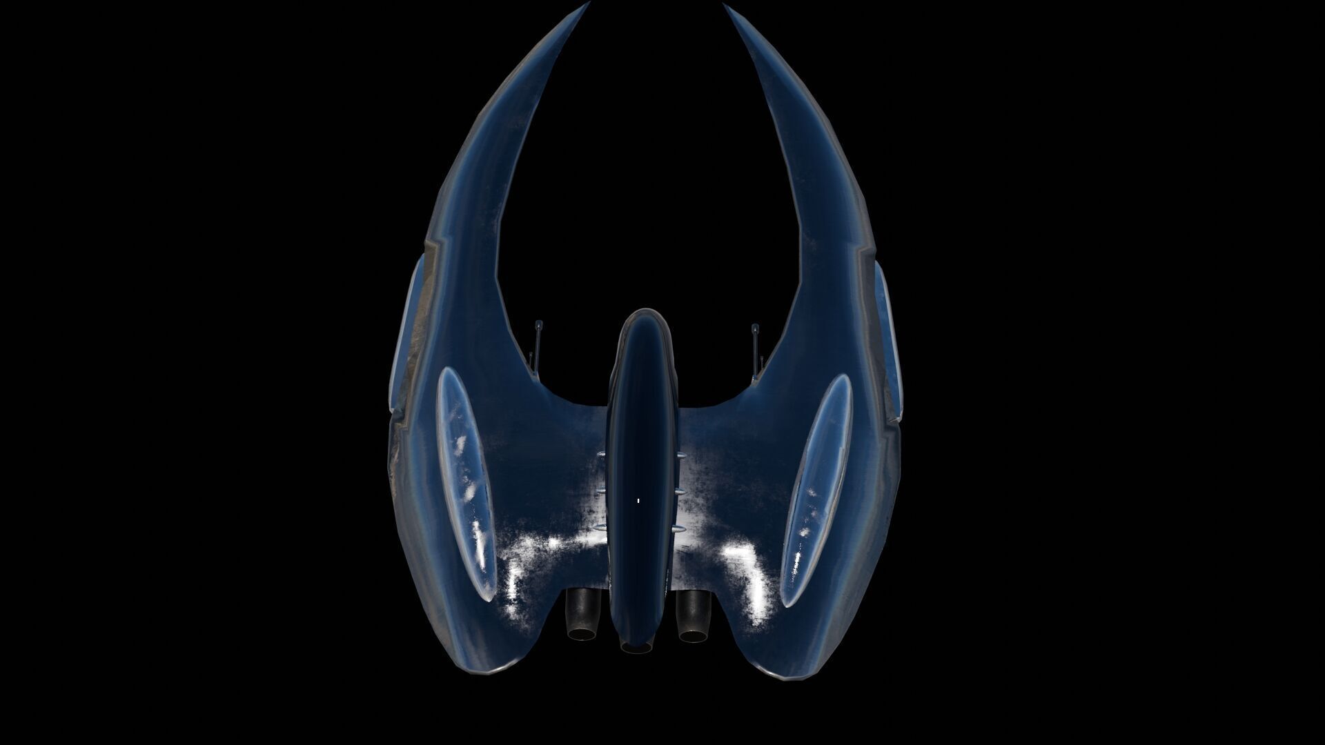 Spaceship 3D model Low-poly 3D model_14