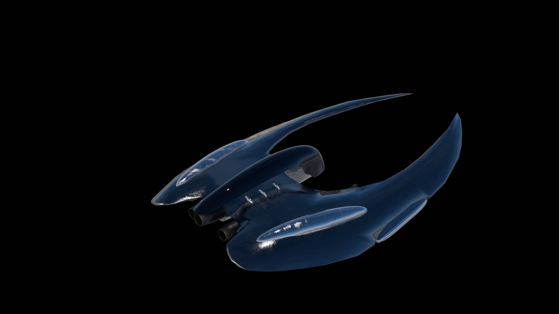 Spaceship 3D model Low-poly 3D model_3