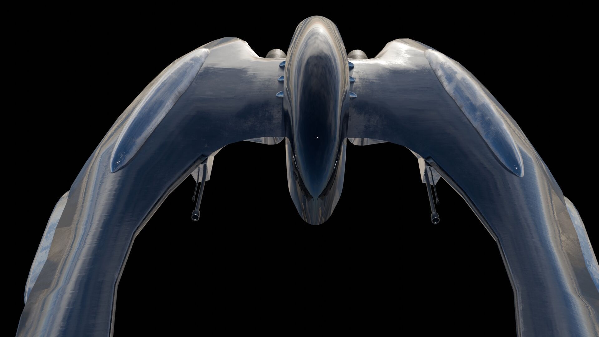 Spaceship 3D model Low-poly 3D model_7