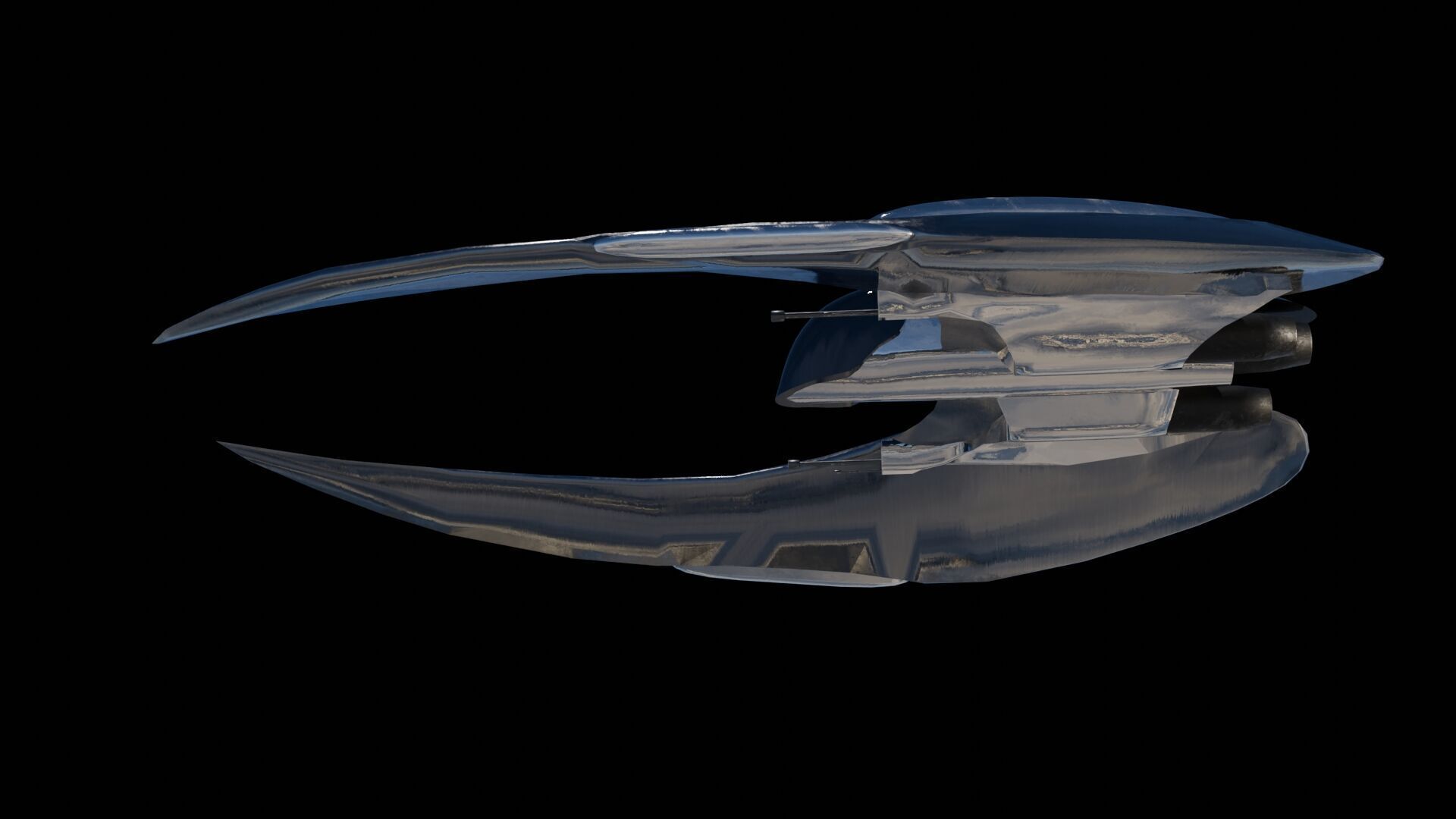 Spaceship 3D model Low-poly 3D model_17