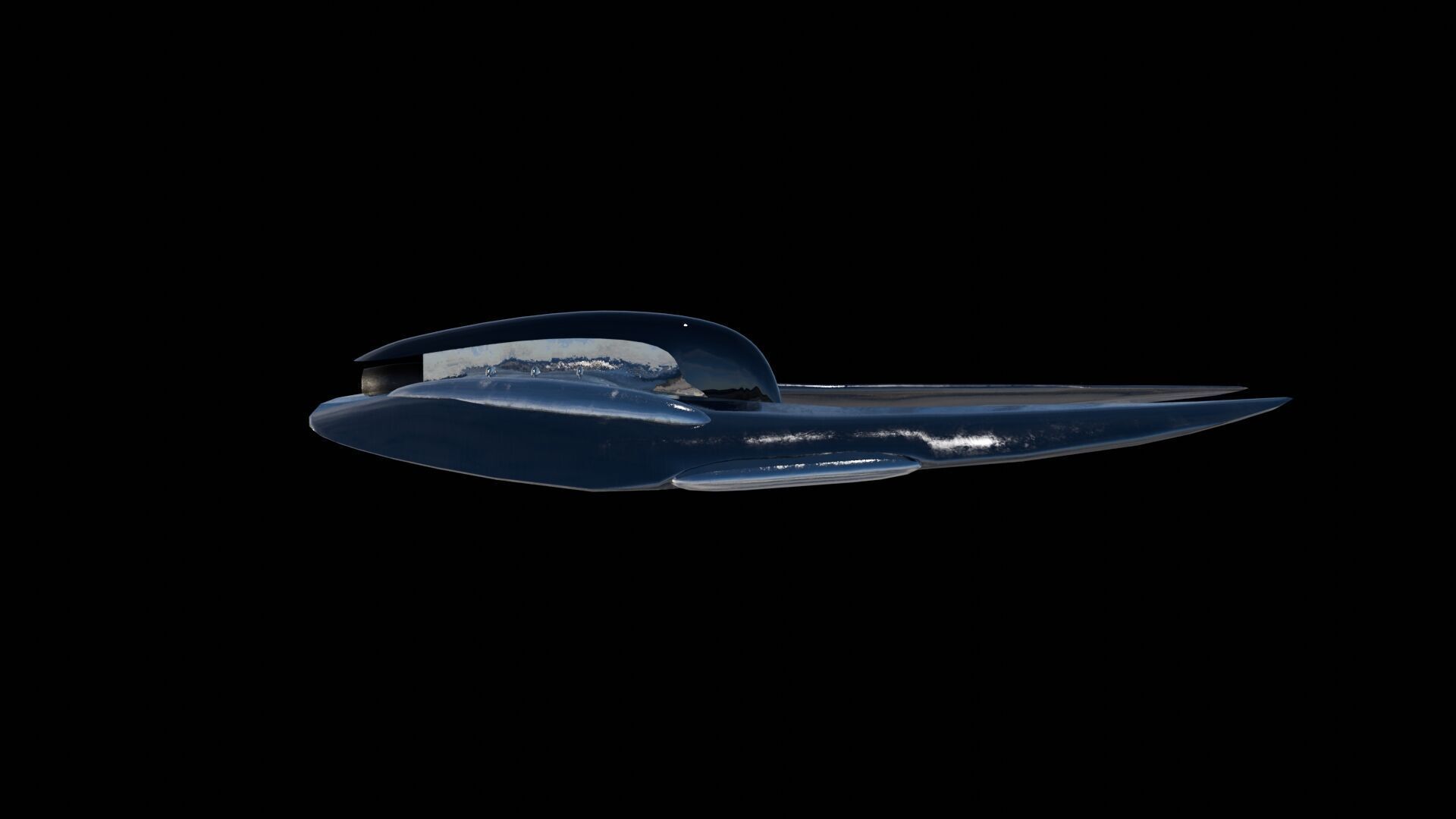 Spaceship 3D model Low-poly 3D model_4