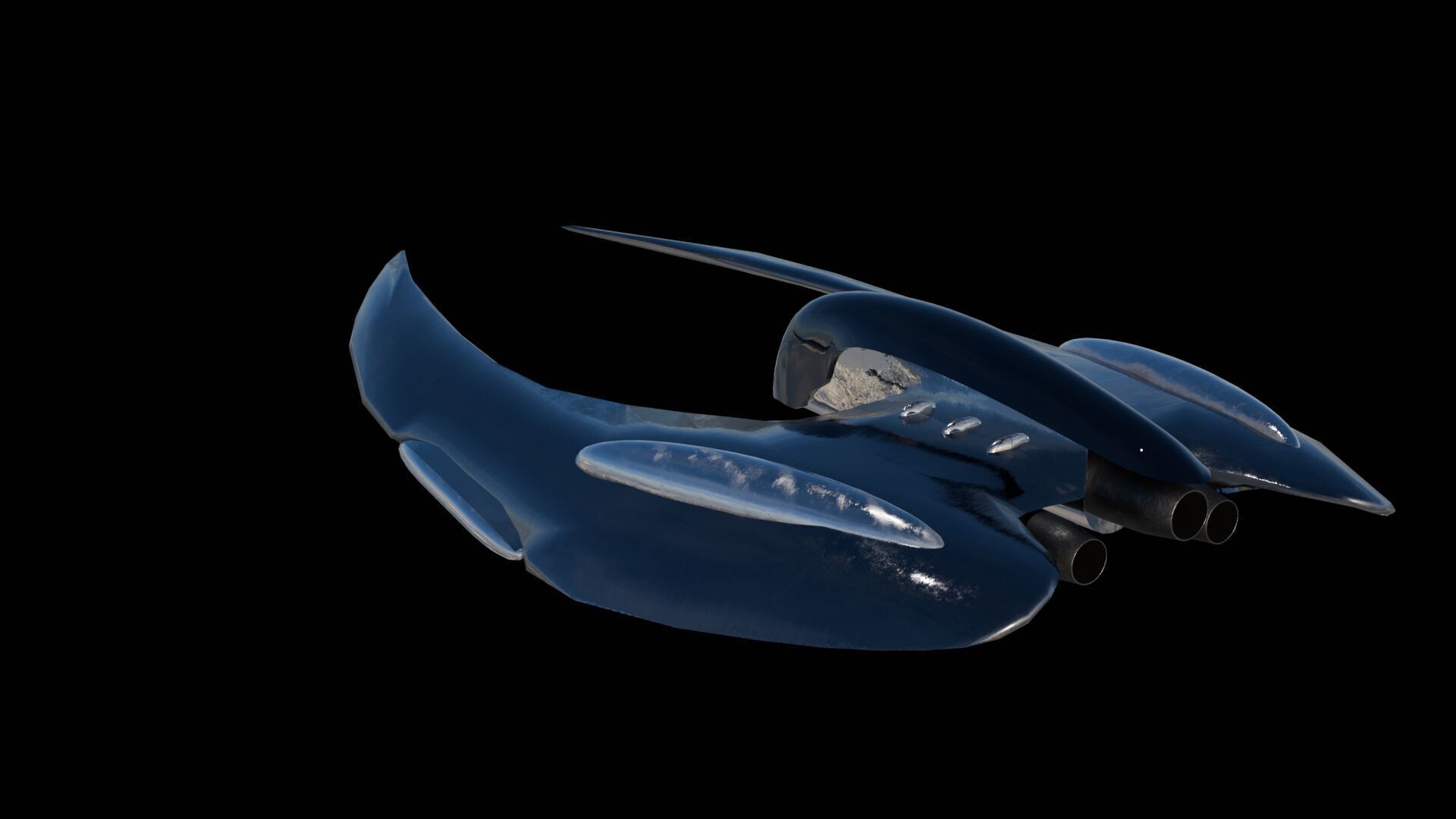 Spaceship 3D model Low-poly 3D model_18