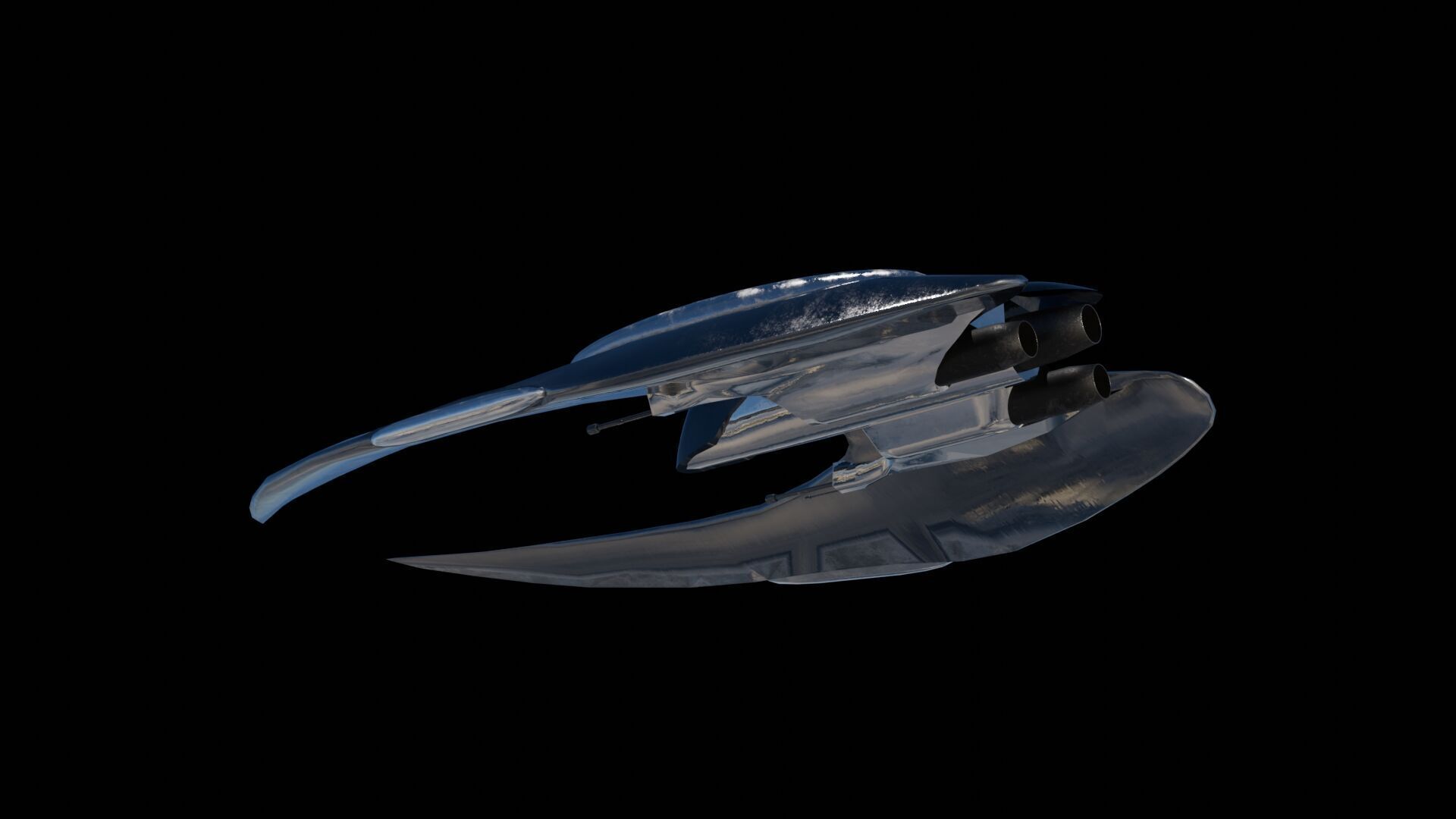 Spaceship 3D model Low-poly 3D model_10