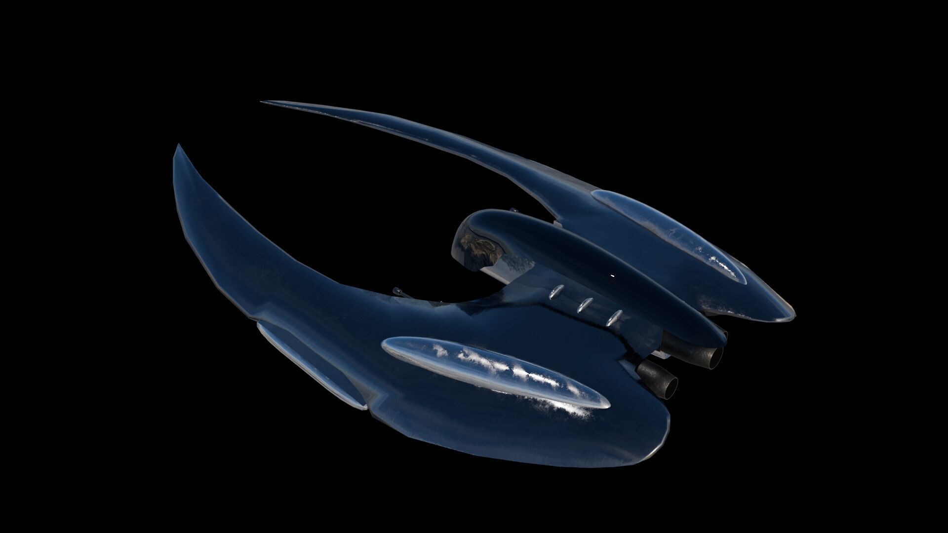 Spaceship 3D model Low-poly 3D model_9