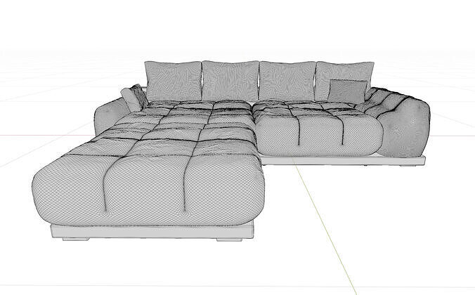 Realistic Couch 3D Model  High and Low Poly Versions Included Low-poly 3D model 7
