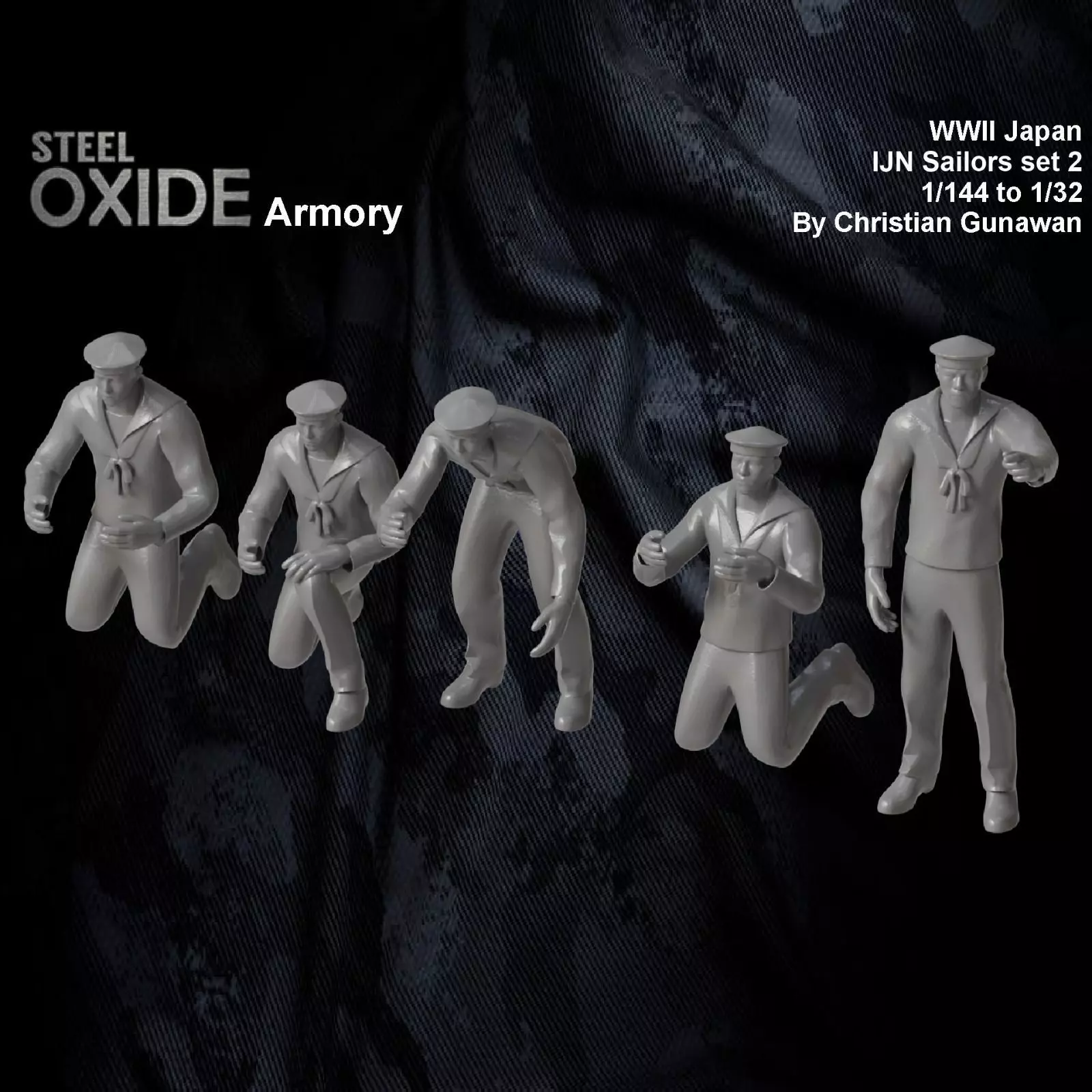 WWII IJN sailors set 2 3D print model_0