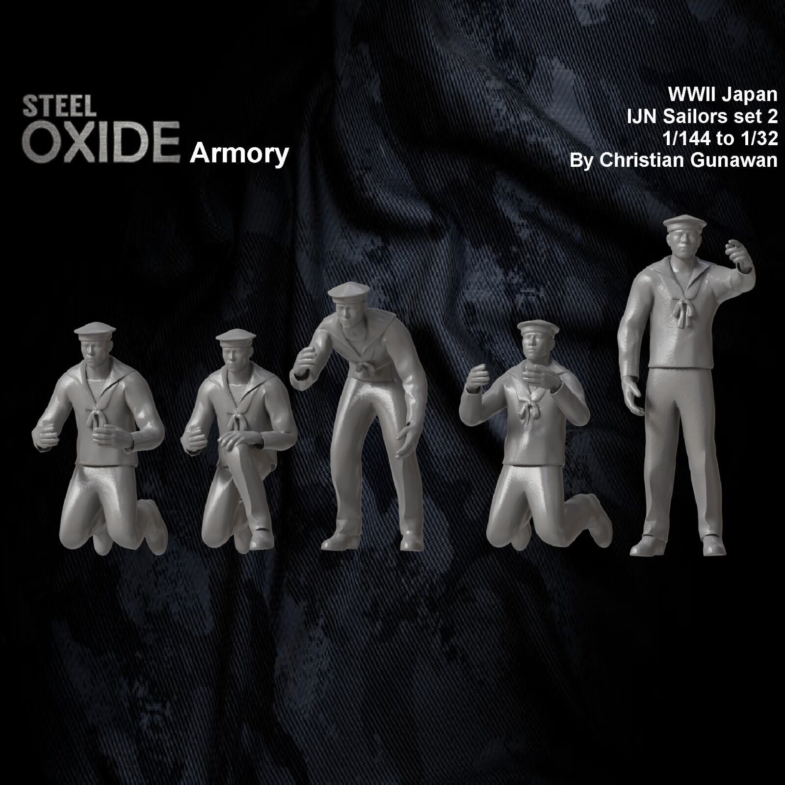 WWII IJN sailors set 2 3D print model_1