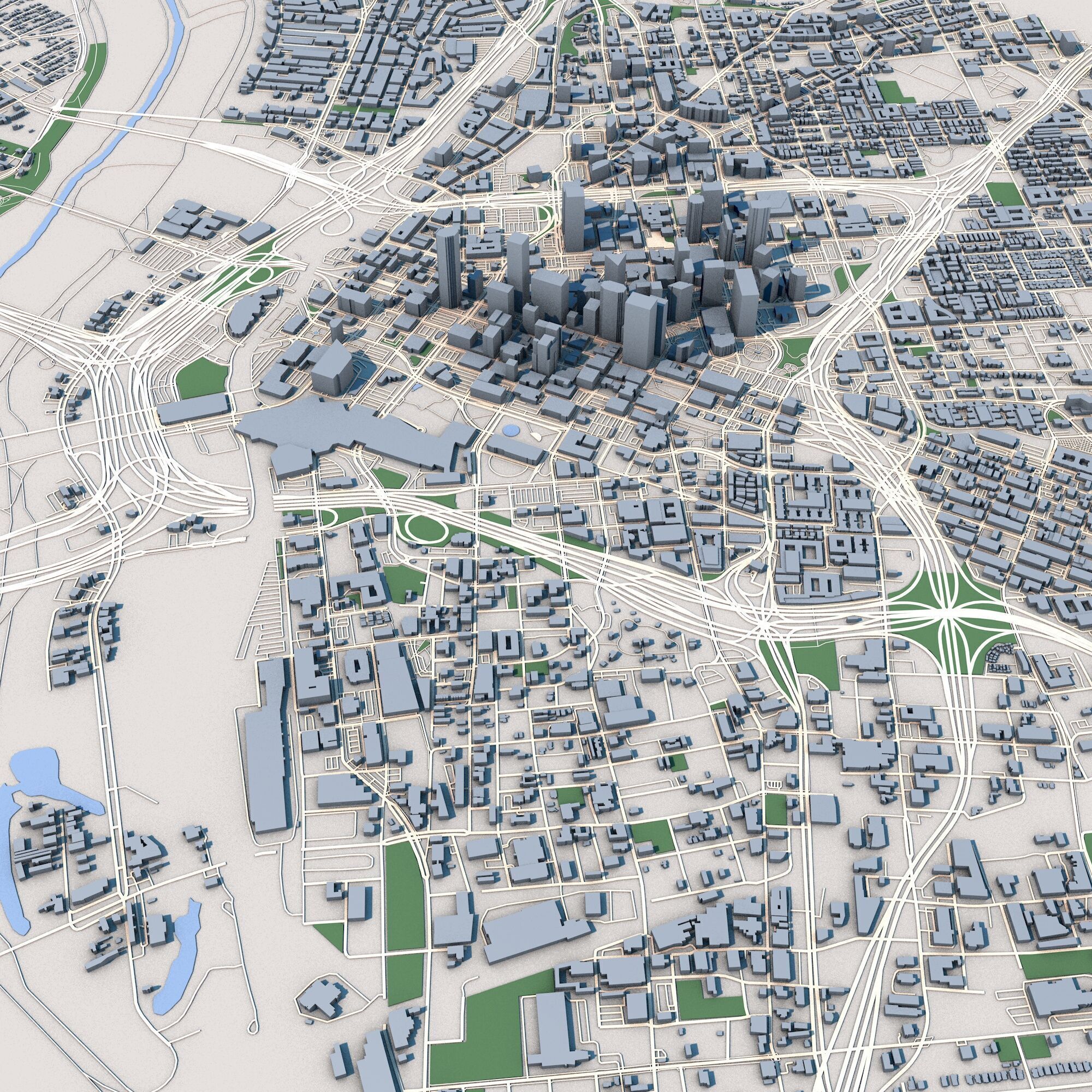 Custom 3D City Models for Games Simulations 3D Printing Low-poly 3D model_7