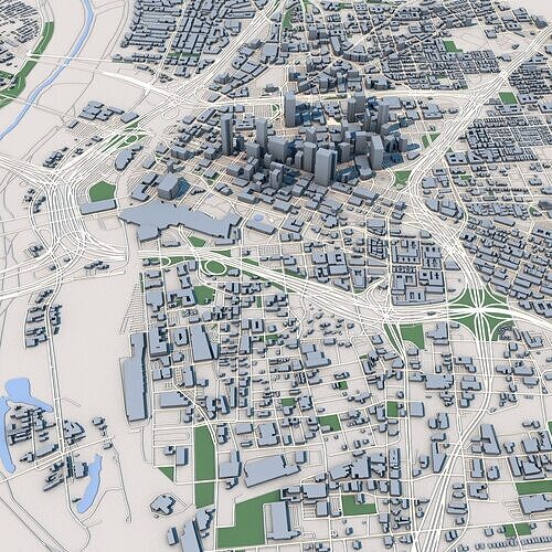 Custom 3D City Models for Games Simulations 3D Printing Low-poly 3D model 7
