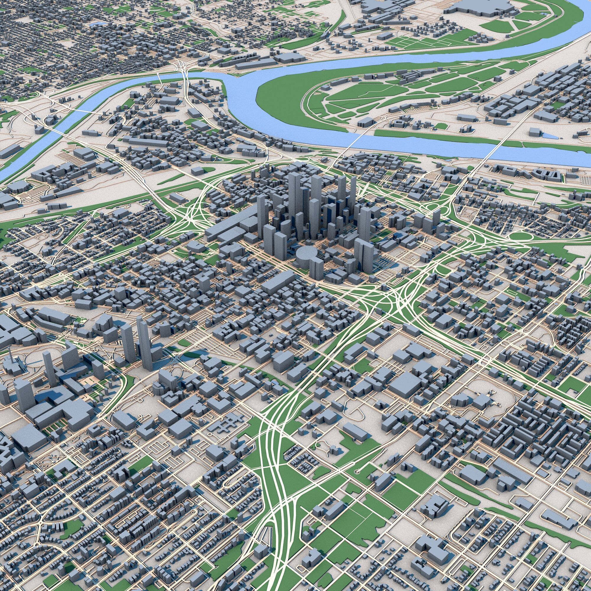 Custom 3D City Models for Games Simulations 3D Printing Low-poly 3D model_9