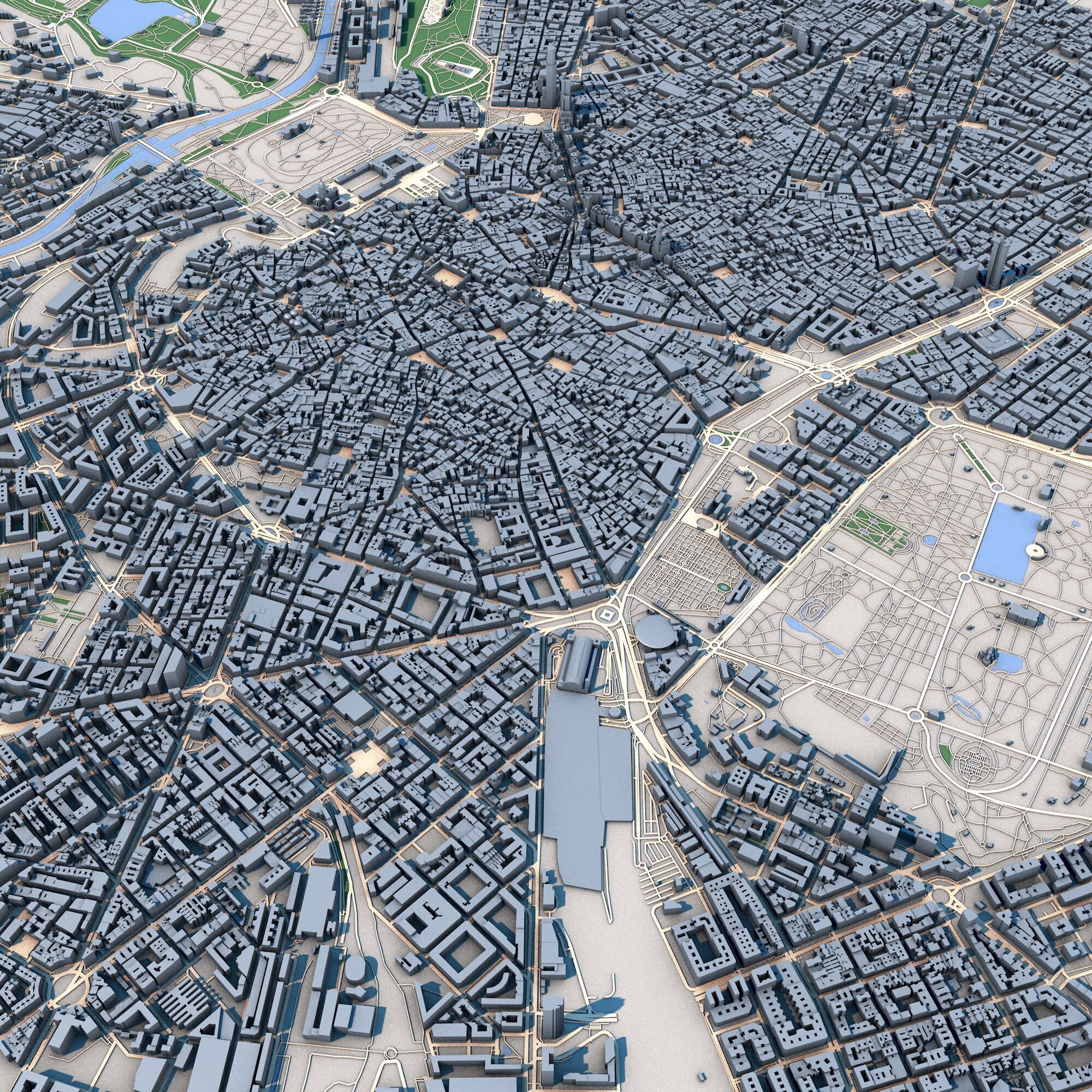 Custom 3D City Models for Games Simulations 3D Printing Low-poly 3D model_11