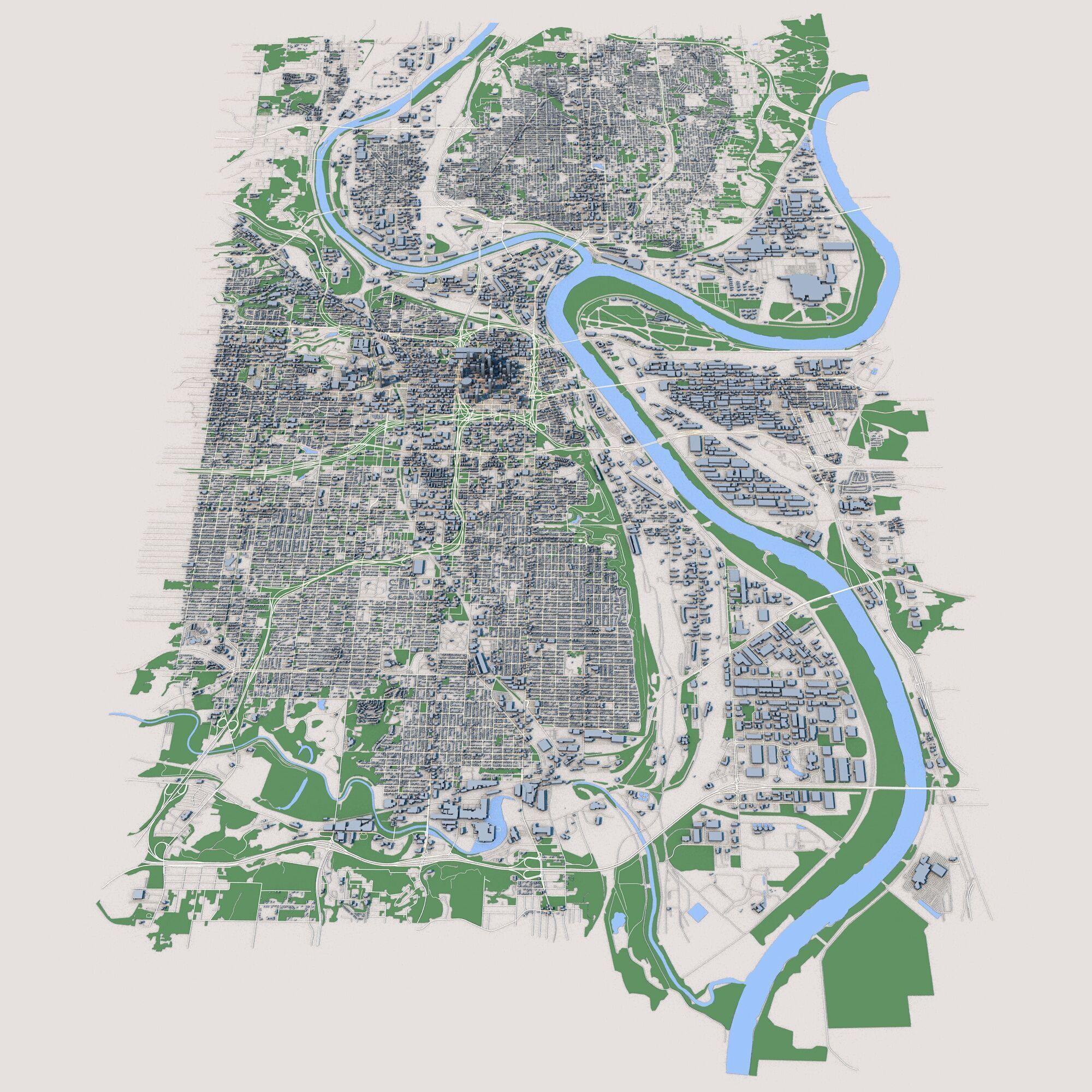 Custom 3D City Models for Games Simulations 3D Printing Low-poly 3D model_10