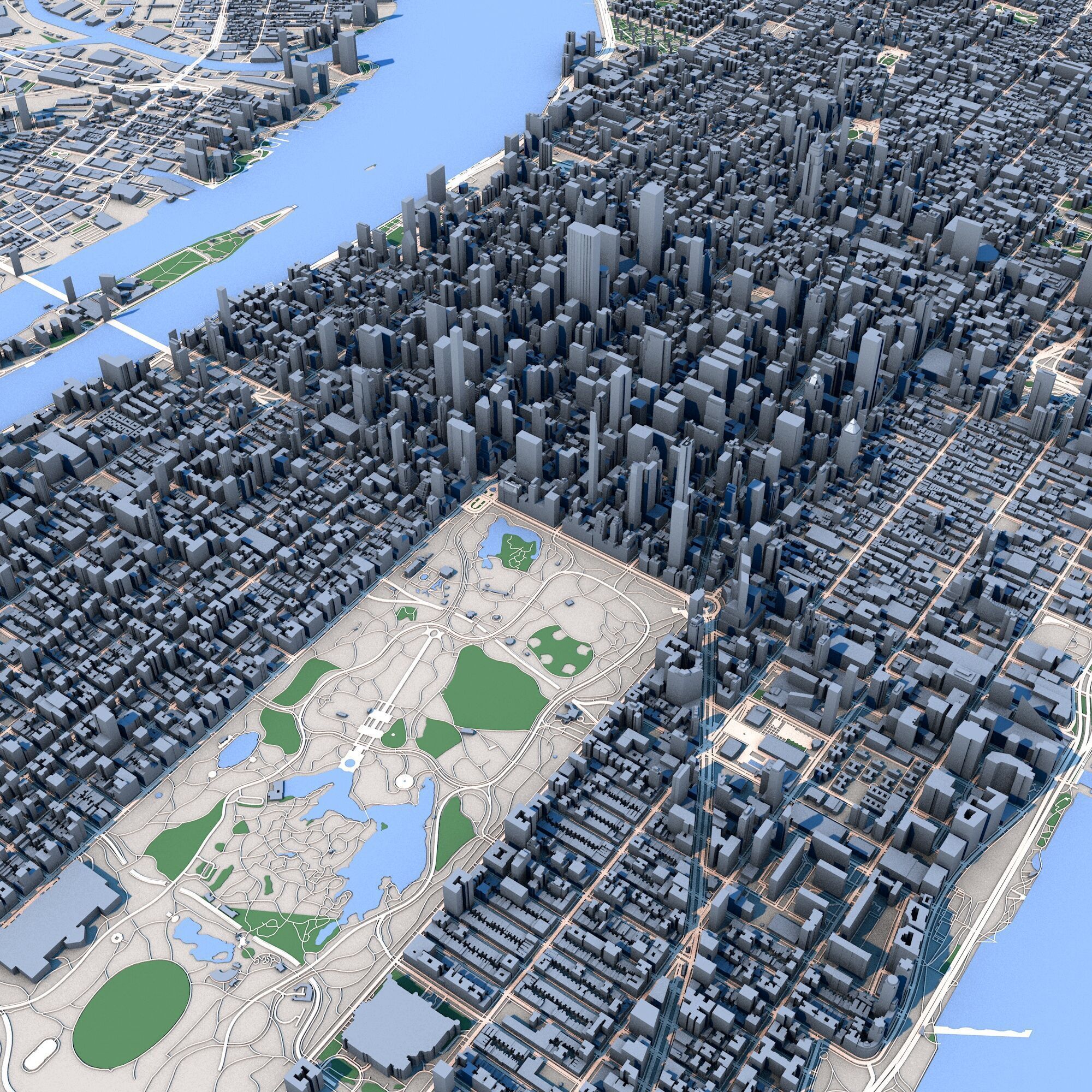 Custom 3D City Models for Games Simulations 3D Printing Low-poly 3D model_2
