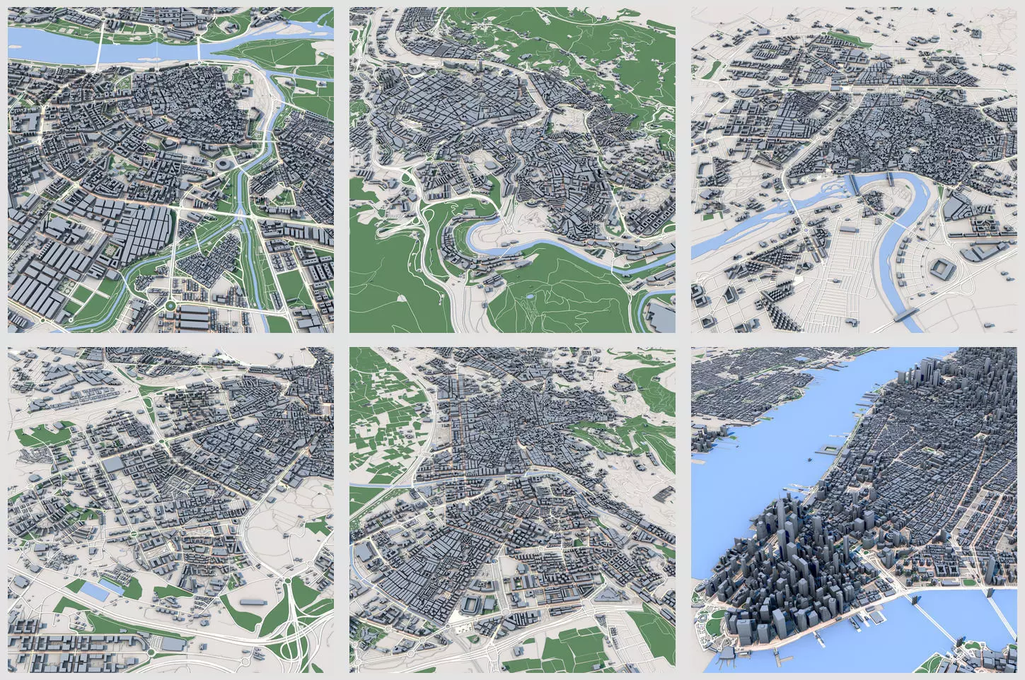 Custom 3D City Models for Games Simulations 3D Printing Low-poly 3D model_0
