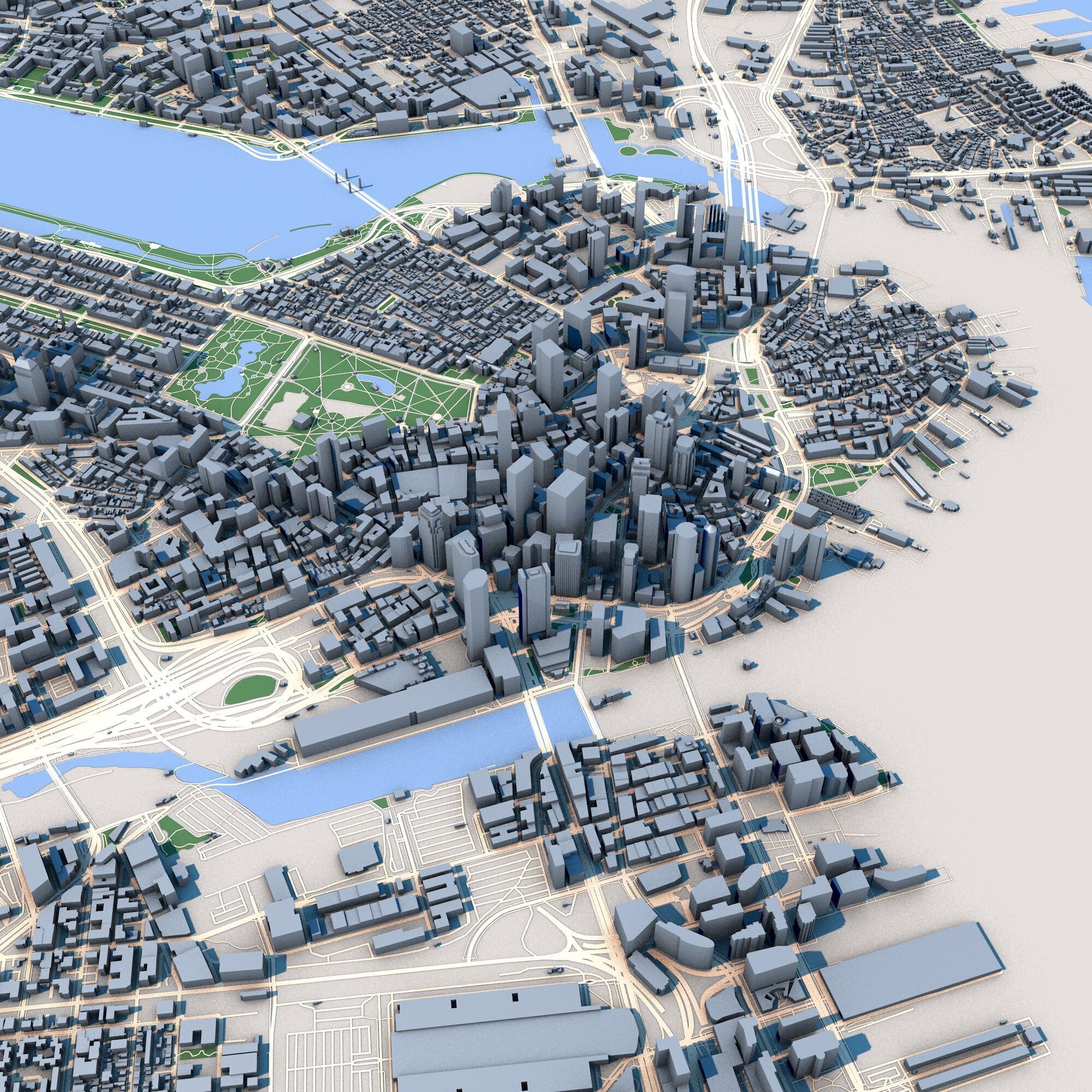 Custom 3D City Models for Games Simulations 3D Printing Low-poly 3D model_5