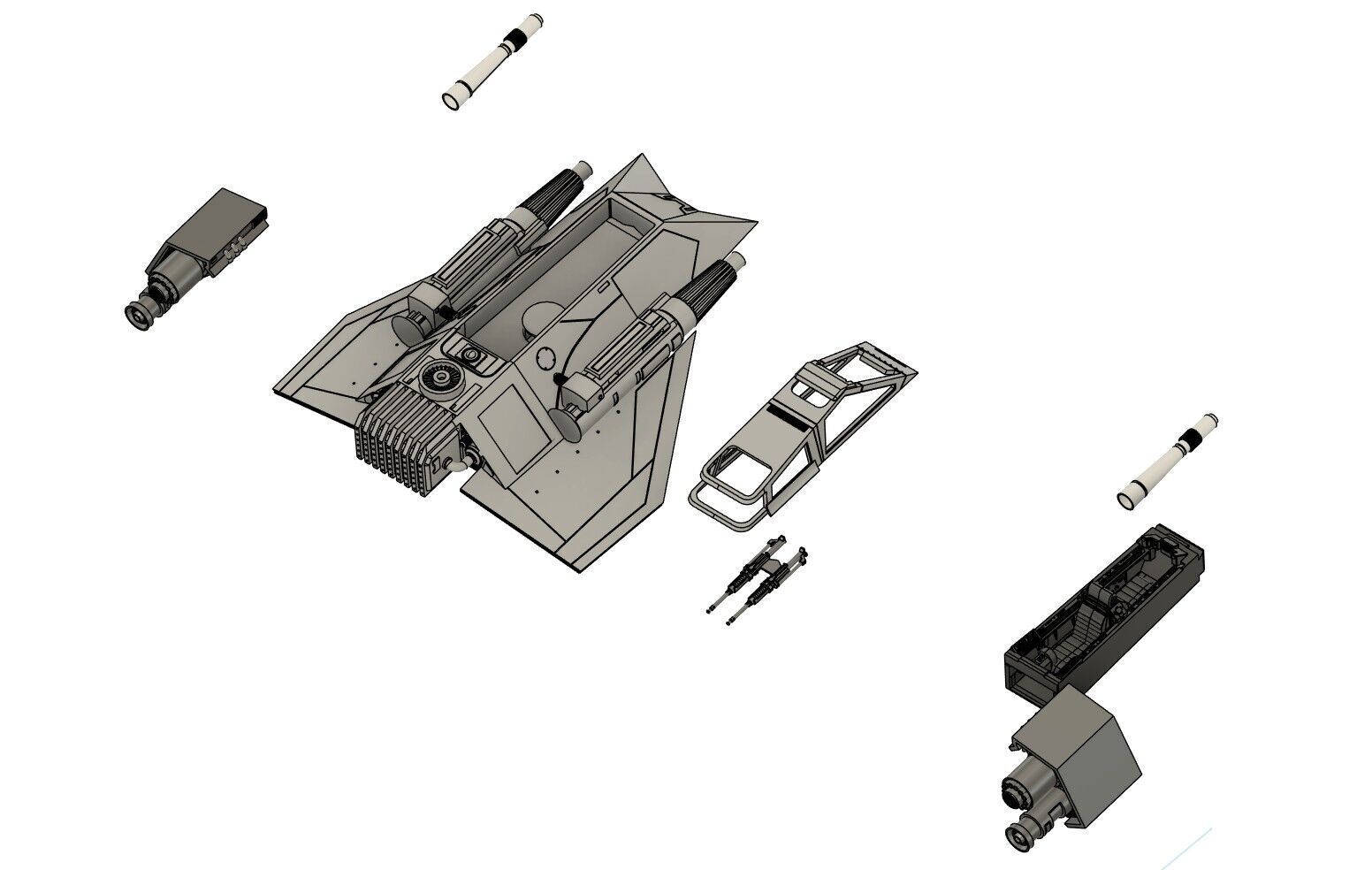 Ralph McQuarry Concept Snowspeeder  3D print model_7
