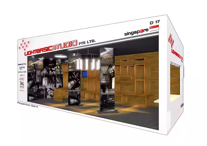 Exhibition Booth Design 3m x 9m Low-poly 3D model