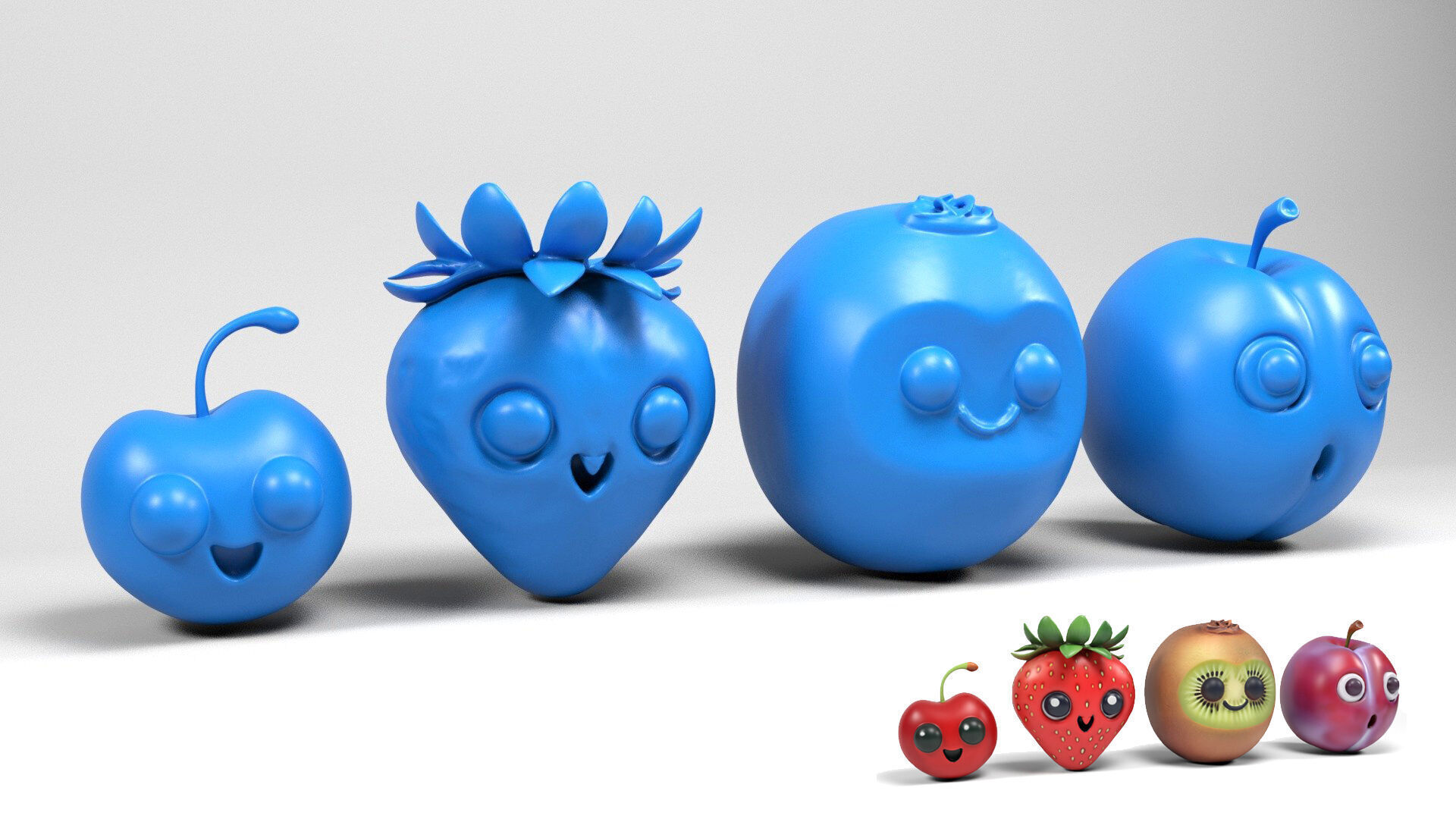 Fruit characters 2 3D print model_1