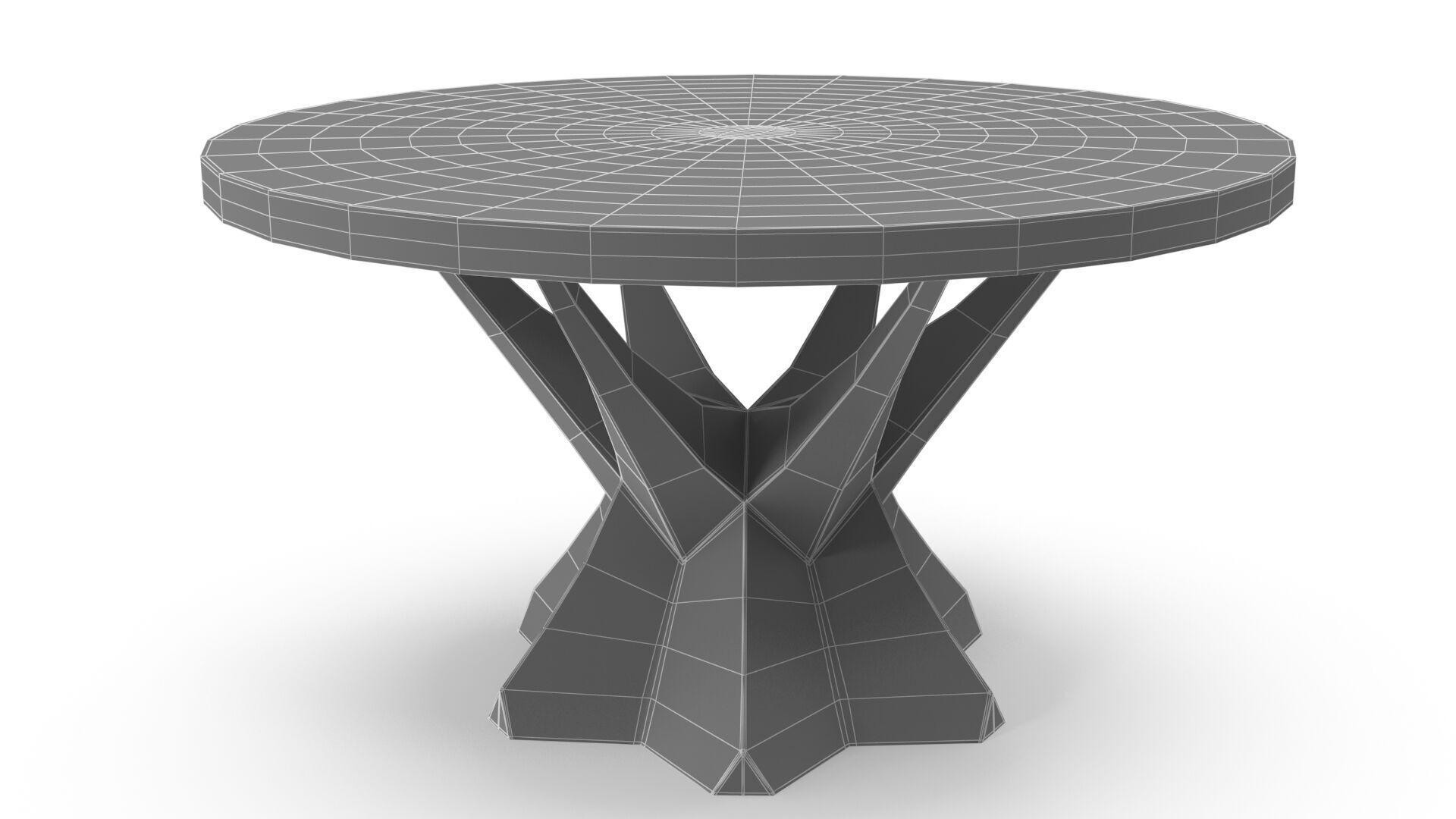 Modern table Low-poly 3D model_9