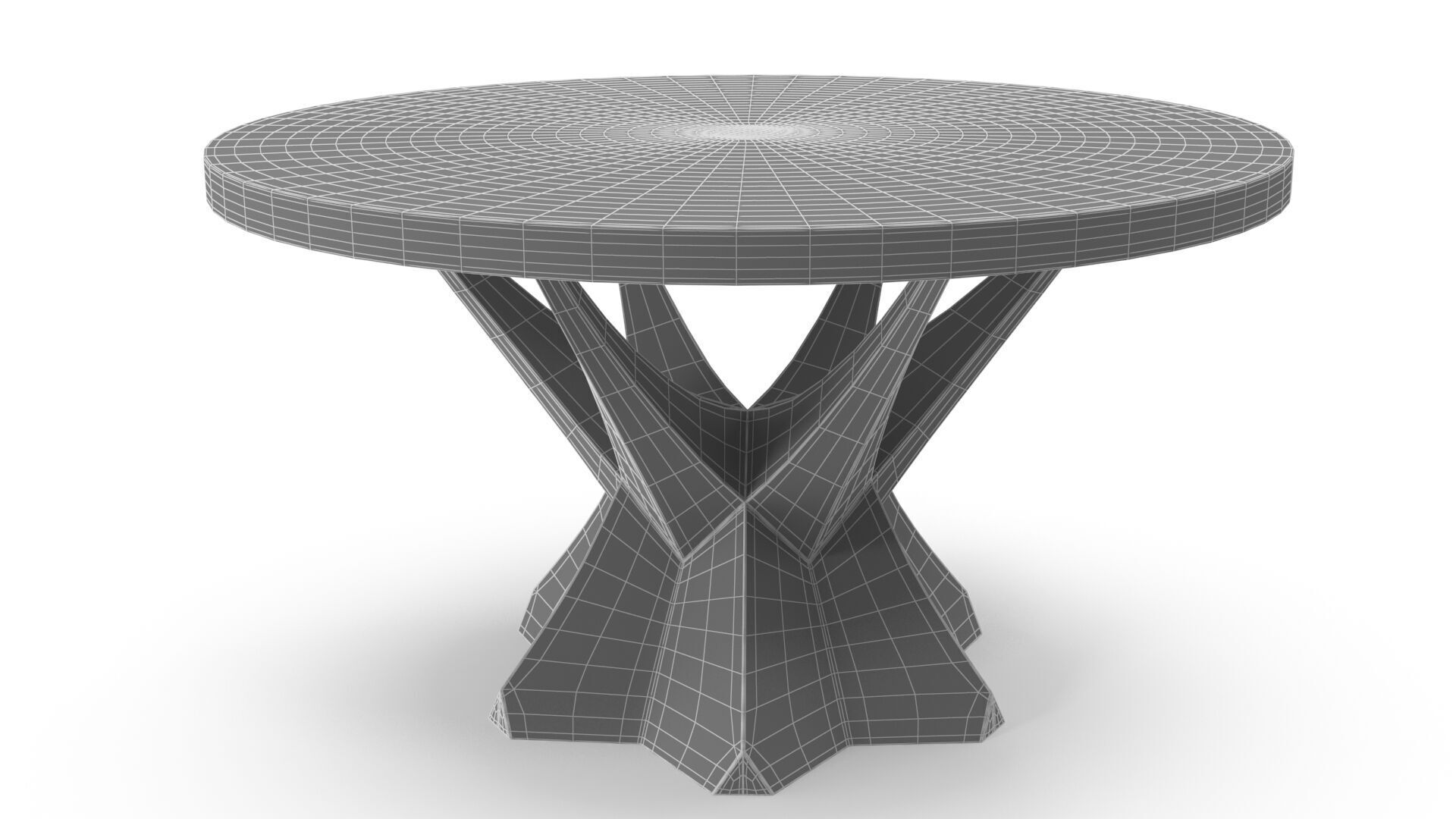 Modern table Low-poly 3D model_10