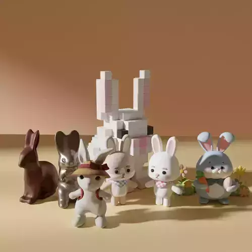 Easter Bunny Model Pack 3D model