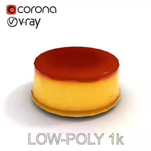 Caramel Flan Dessert Sculpture model pack