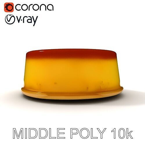 Caramel Flan Dessert Sculpture model pack Low-poly 3D model 6