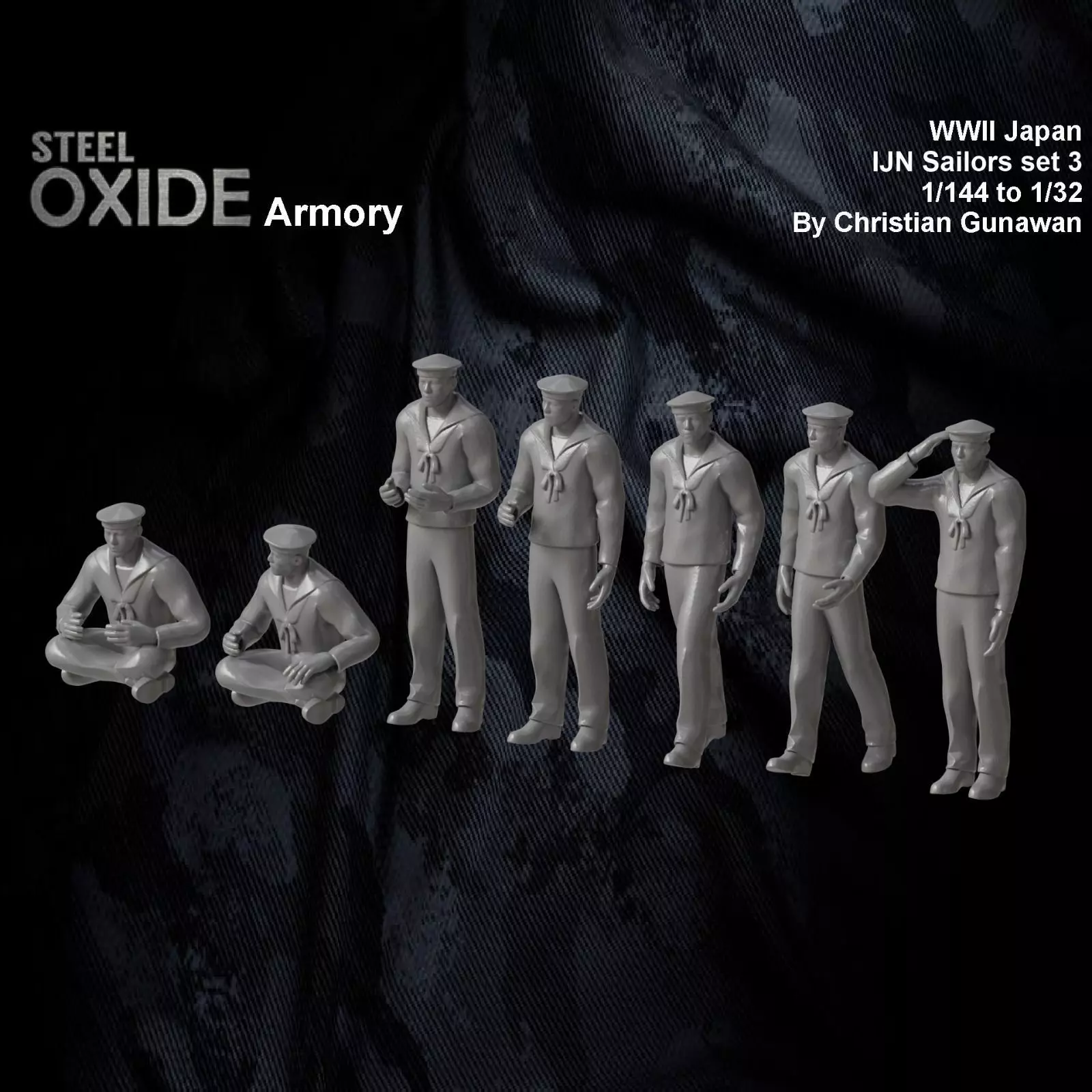 WWII IJN sailors set 3 3D print model_0