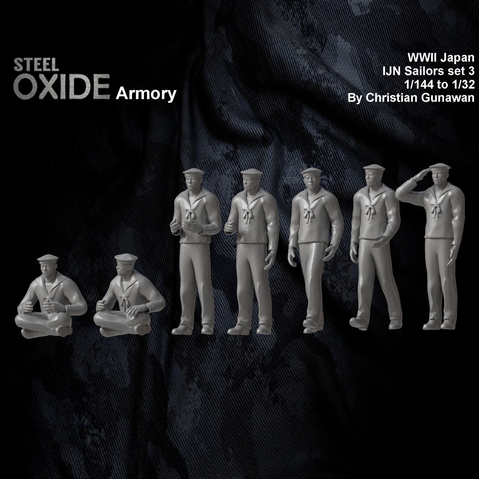 WWII IJN sailors set 3 3D print model_2