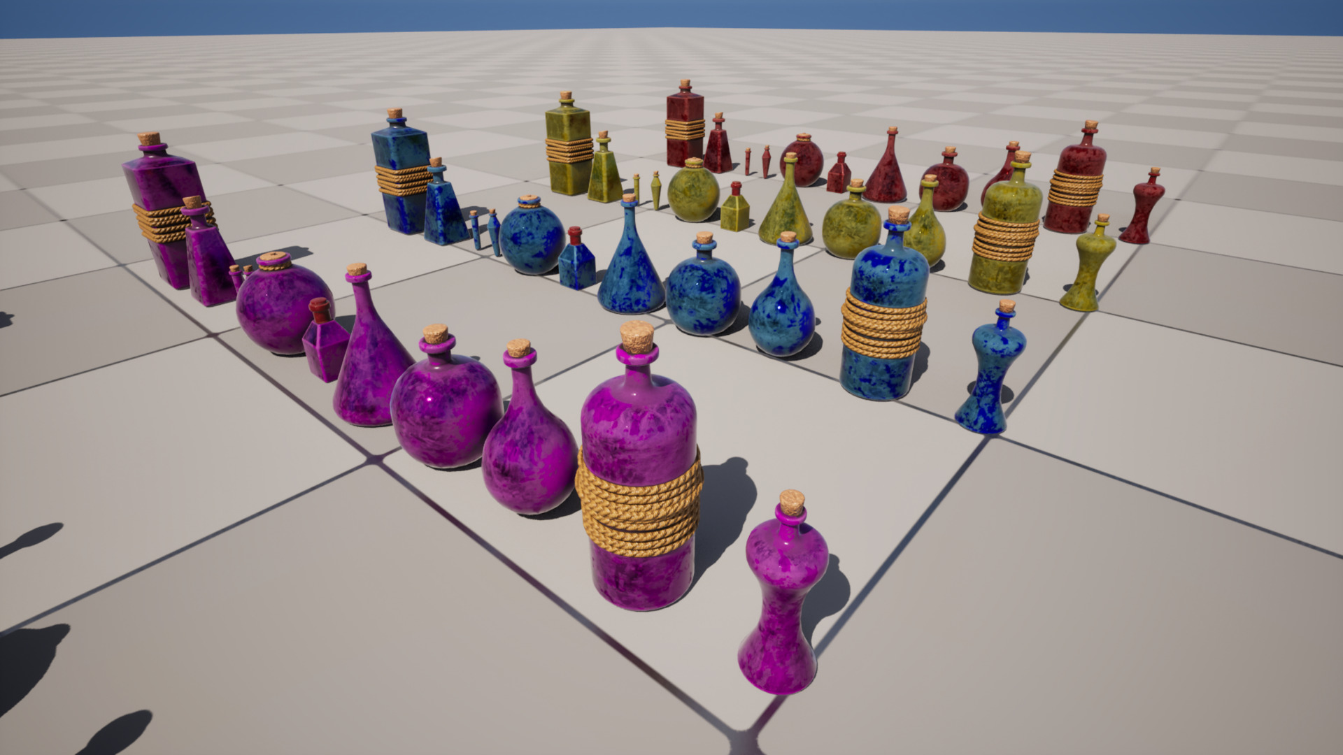 Fantasy Potions Low-poly 3D model_3