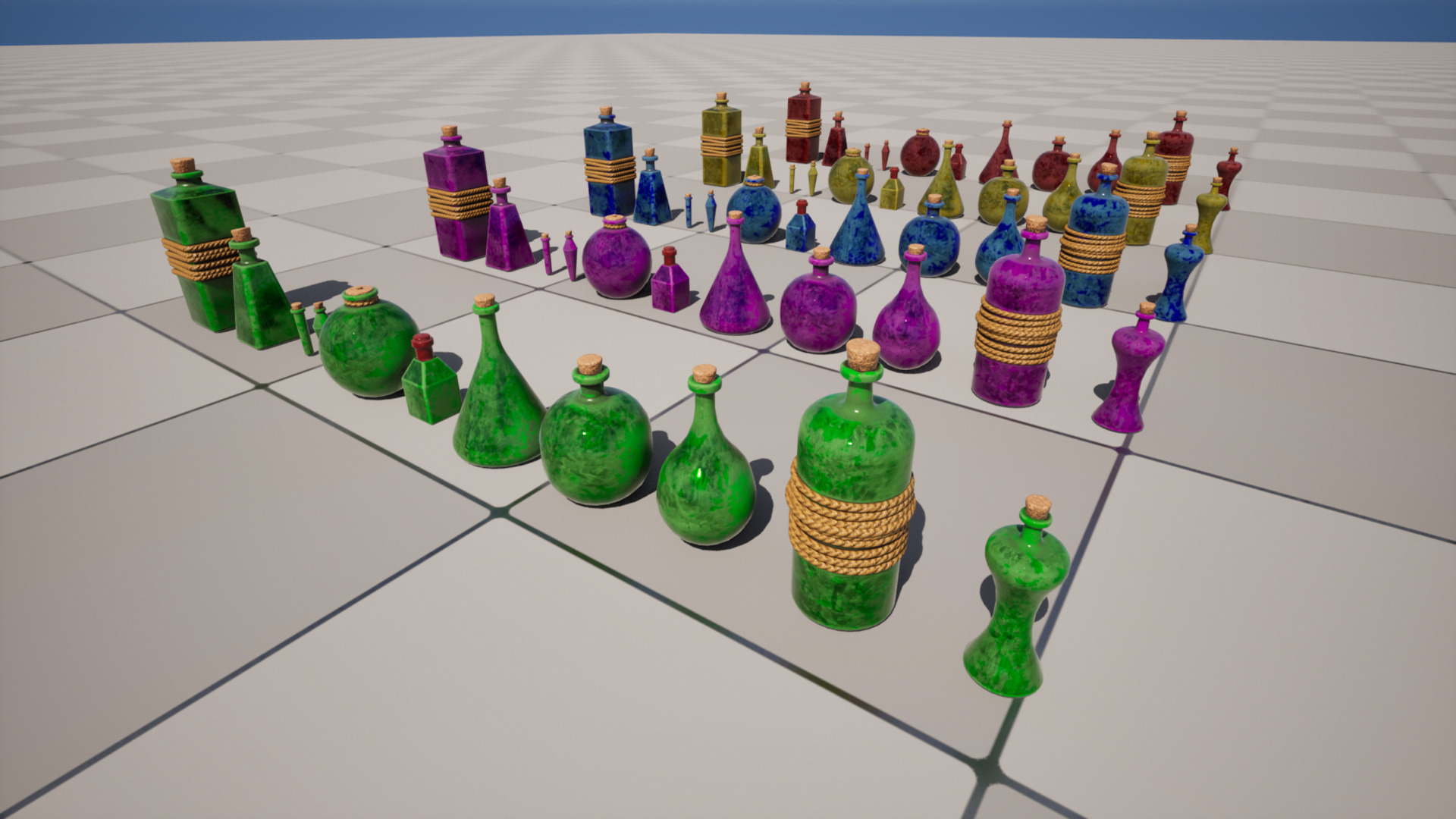 Fantasy Potions Low-poly 3D model_2
